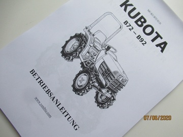 Manual Kubota D - Kubota : B72, B92
